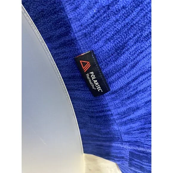 The North Face Fleece Jacket Womens Large Cobalt Zipper Hood Pockets - Picture 12 of 15